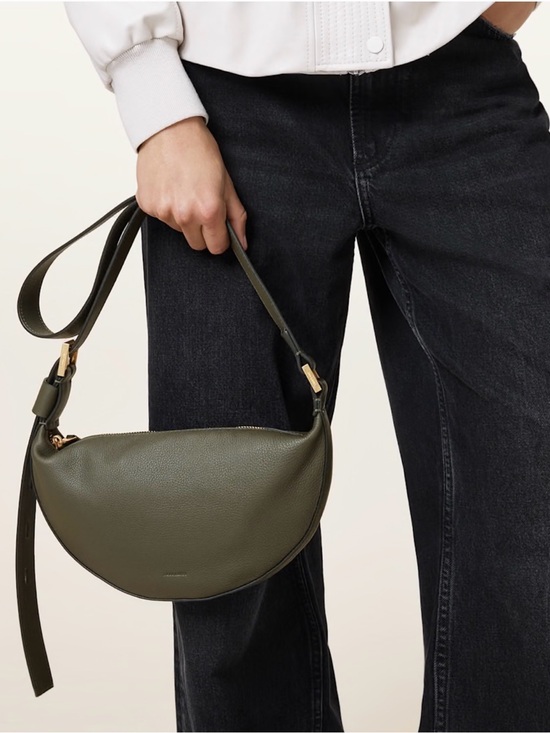 All Saints Handbags - Allsaints Leather Half Moon Crossbody bag